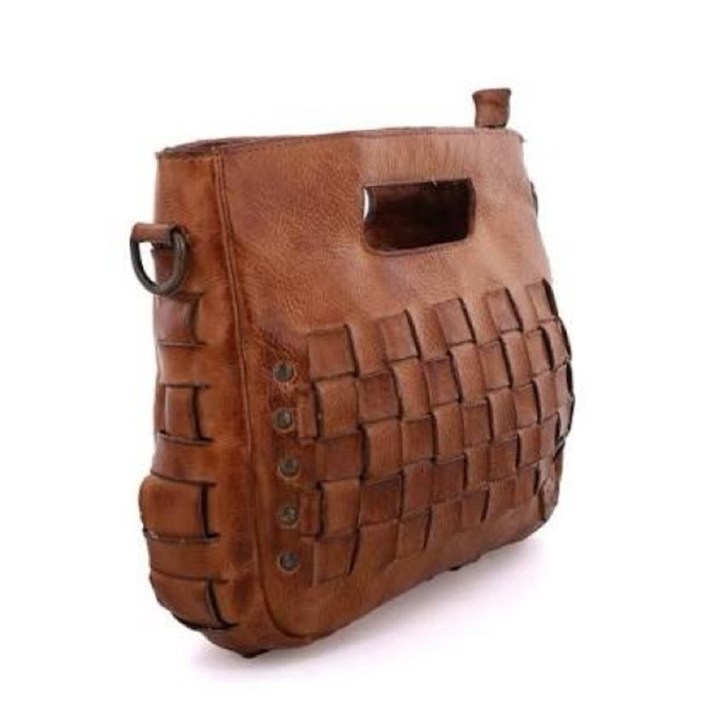 Women’s Bed Stu Orchid Stylish Woven Distressed Brown Leather Bag